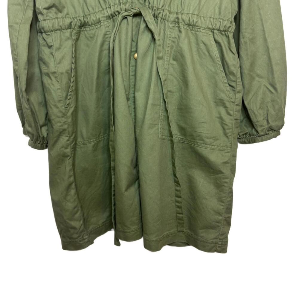 Loft Women's Sz 2XLT Olive Green Button Pocket Long Sleeve Shirt Dress (1896) - Picture 5 of 7